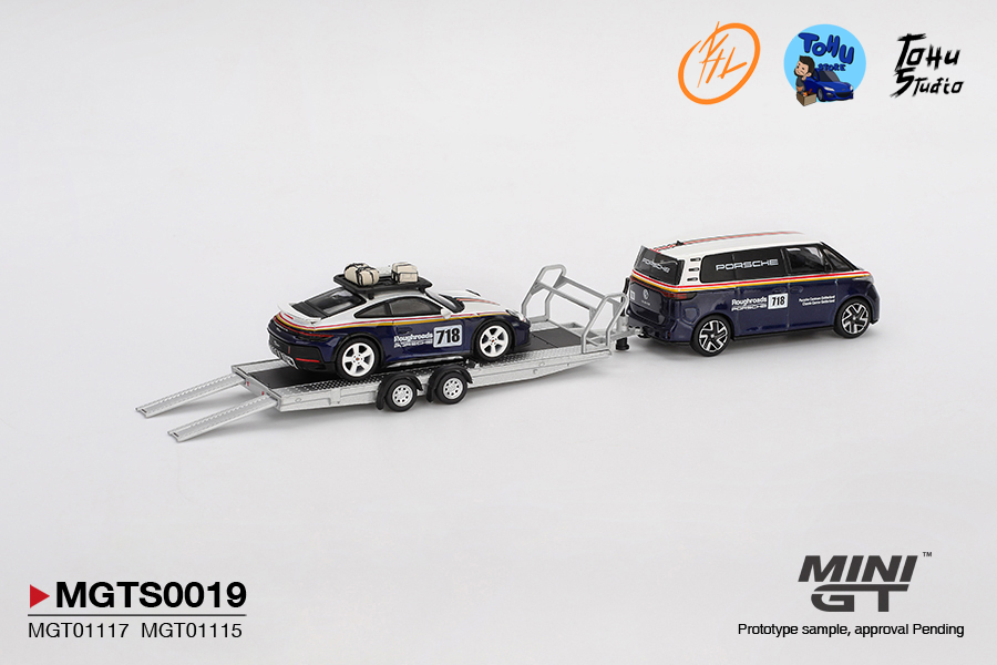 1:64 SET PORSCHE 911 DAKAR #718 + VOLKSWAGEN ID. BUZZ PORSCHE CENTRUM GELDERLAND ROUGHROADS 2025