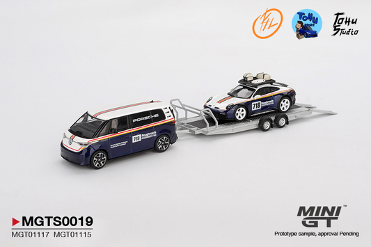 1:64 SET PORSCHE 911 DAKAR #718 + VOLKSWAGEN ID. BUZZ PORSCHE CENTRUM GELDERLAND ROUGHROADS 2025