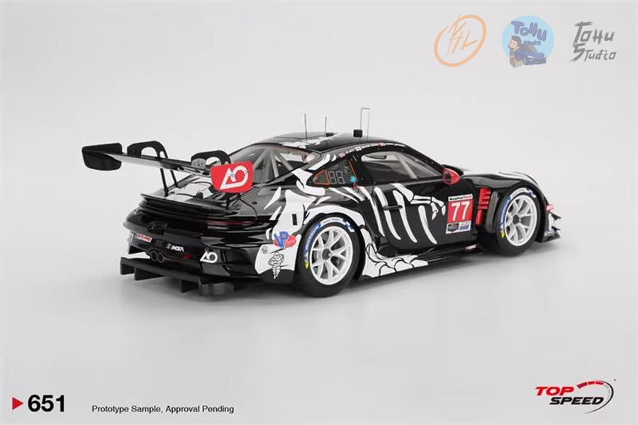 Porsche 911 GT3 R #77 AO Racing "Skeleton Rexy" 2025 IMSA Petit Le Mans