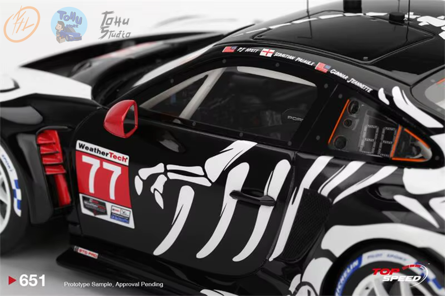 Porsche 911 GT3 R #77 AO Racing "Skeleton Rexy" 2025 IMSA Petit Le Mans